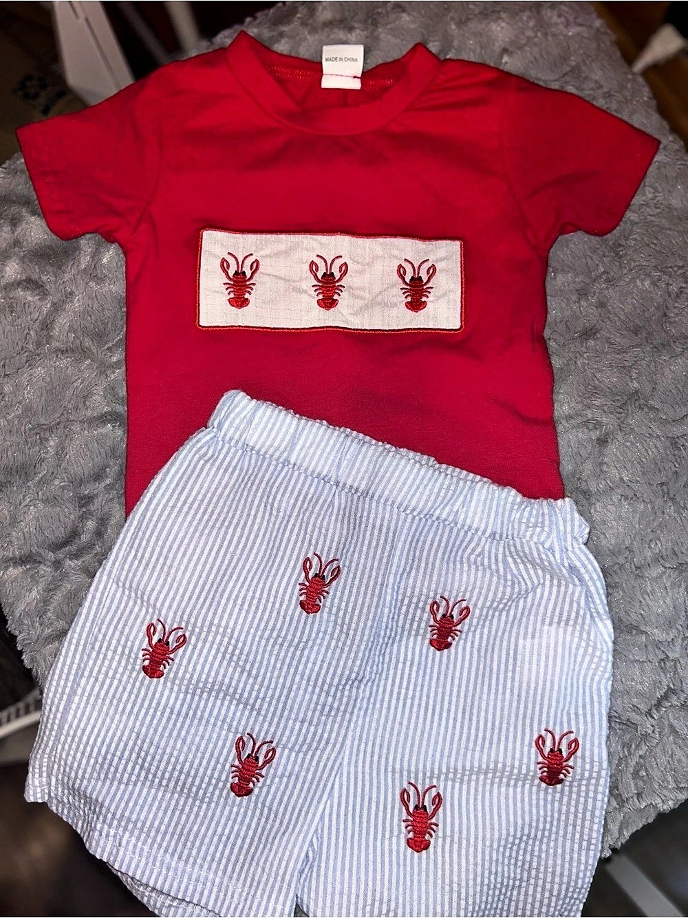 Baby Lobster Short Set Size 18-24M Like New